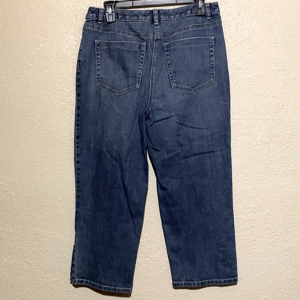 Talbots Jeans Capris Pants 10 Blue Stretch 4-Pockets Cotton Spandex - Picture 7 of 12